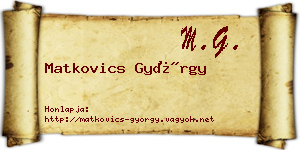 Matkovics György névjegykártya