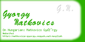 gyorgy matkovics business card